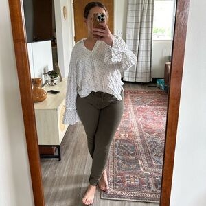 Olive Green Article Skinny Jeans